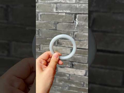 #0158 Bluish Lavender Jadeite Jade Bangle Size 53.7 (fits up to 55)
