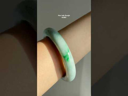 #0387 Bright Sun Green Jade Bangle Size 53.1 (fits up to 54.1)