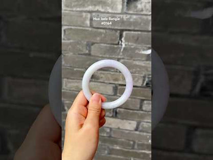 #0164 Pink Lavender Green Jadeite Jade Bangle Size 58 (fits up to 59.5)