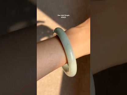 #0422 Icy Lotus Green Jade Bangle Size 56.3 (fits up to 57.3)