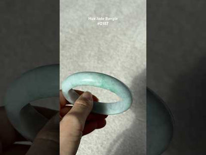 #0187 Green Blue Jade Bangle Size 58.6