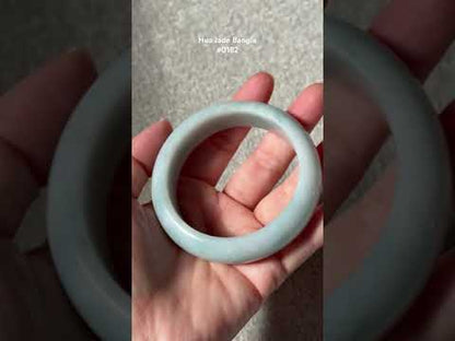#0182 Bluish Green Jade Bangle Size 57.5