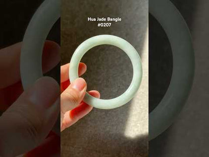 #0207 Willow Green Jade Bangle Size 56.5 (fits up to 58)