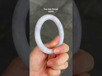 #0031 Rich Lavender Jadeite Jade Bangle Size 58.6 (fits up to 60)