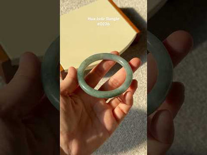 #0226 Olive Green Jade Bangle Size 52.4 (fits up 53.8)