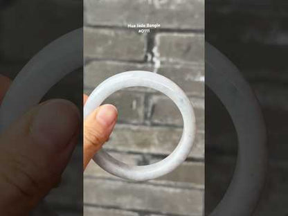 #0111 White Jadeite Jade Bangle Size 60