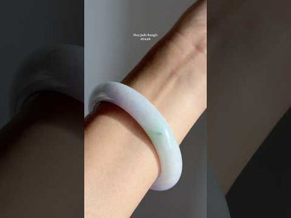 #0448 Icy Lavender Green Jade Bangle Size 55.8