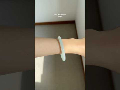 #0385 Icy Light Green Jade Bangle Size 55.6 (fits up to 57.6)