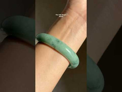 #0379 Rich Green Ink Jade Bangle Size 56.8