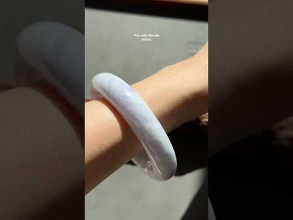 #0356 Rich Lavender White Jade Bangle Size 58.2